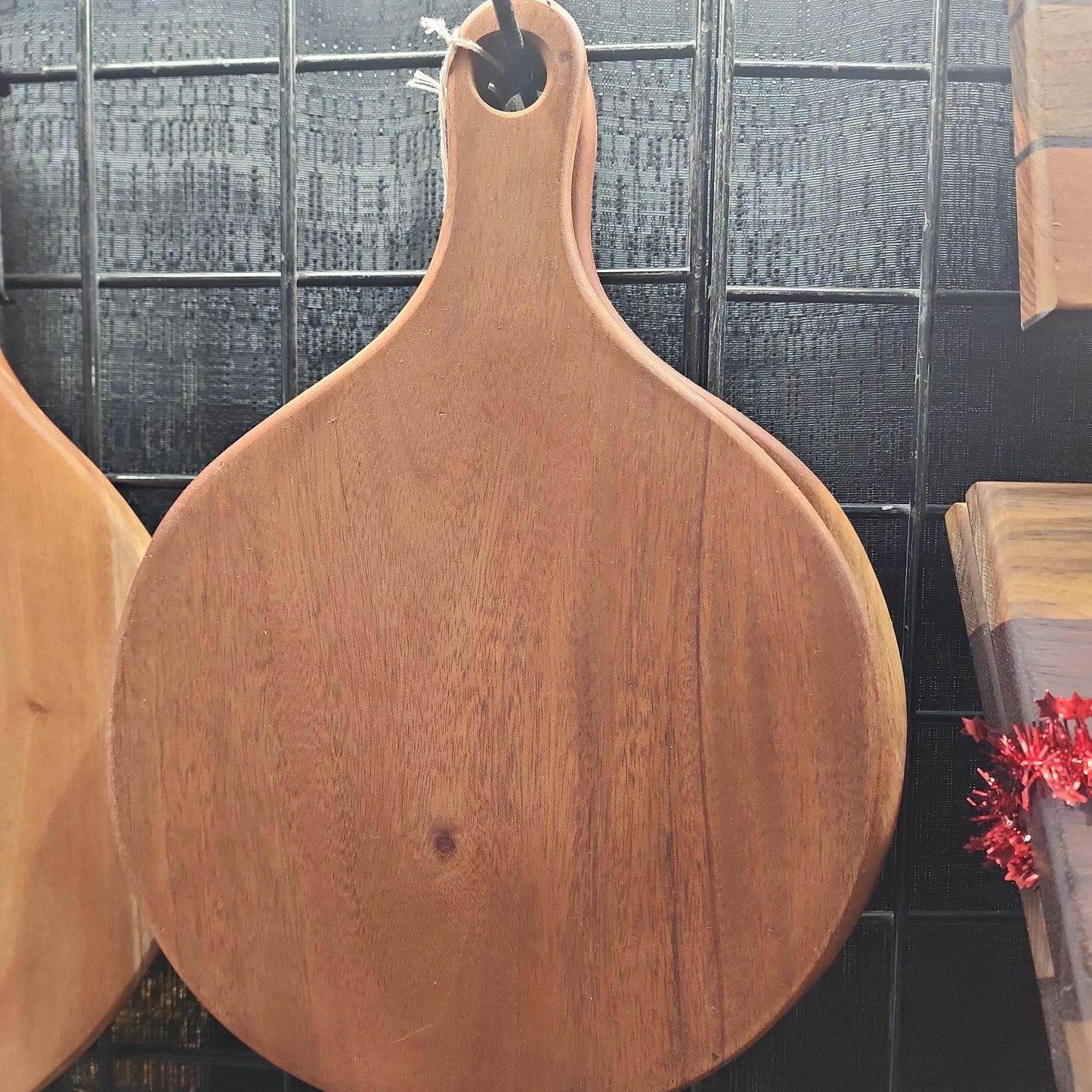 Mahogany Round Hanging serving Board Lg