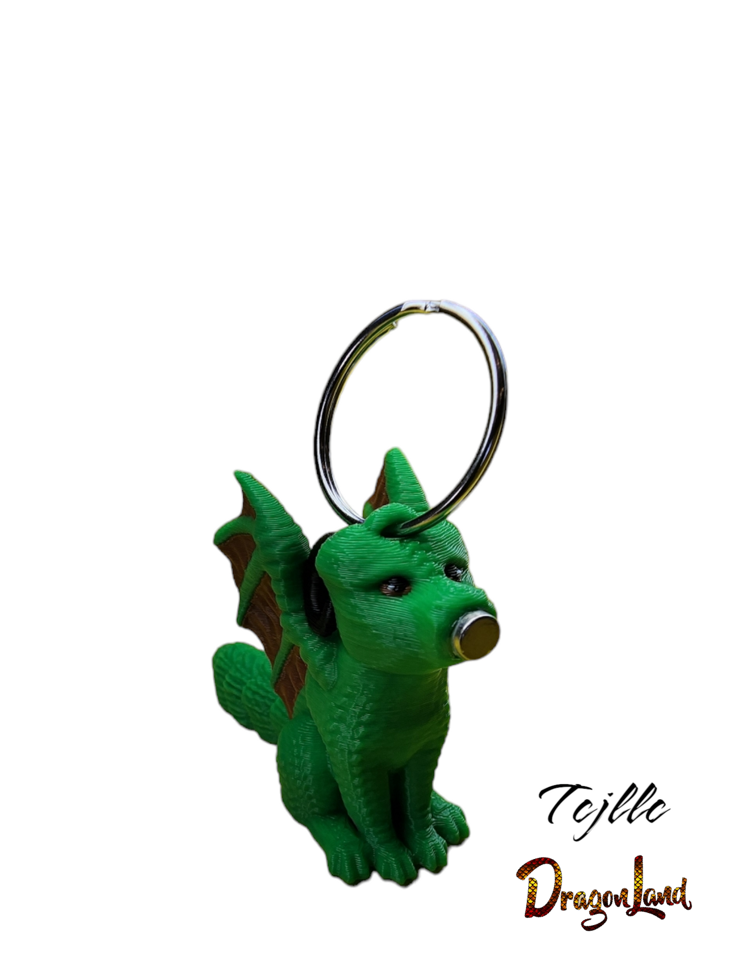 Kissing Dragon Keychain Painted