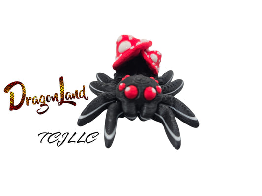 Jumping Spider Mushroom  Painted