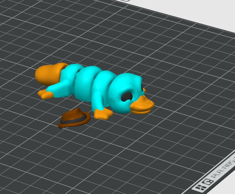 Platypus With Hat Painted  Articulated fidget toy