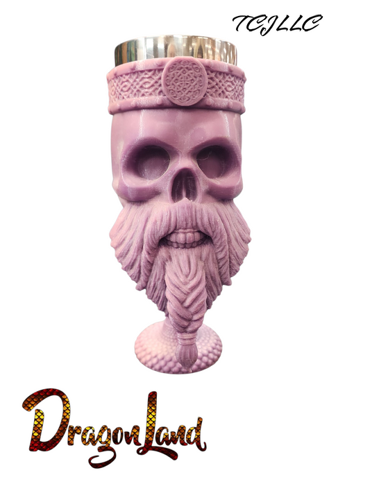 Pirate Horn Skull Challis with cup